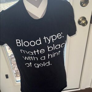 Gildan Black Tee with Gold Text